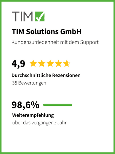 TIM Solutions von Mitarbeitern empfohlen!